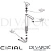 Cifial 32401T2 U TH251 Tall Mono Basin Mixer Dimension